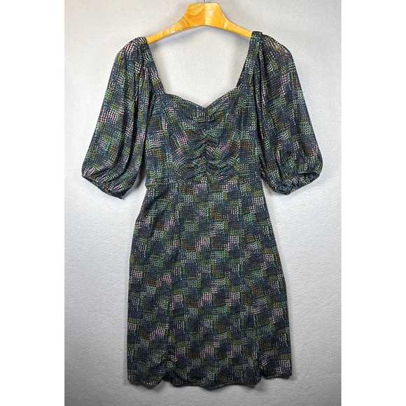 Cabi Dress Puff Sleeve Sweetheart Peasant Maid Multicolor Size M Office Mermaid - Picture 2 of 11